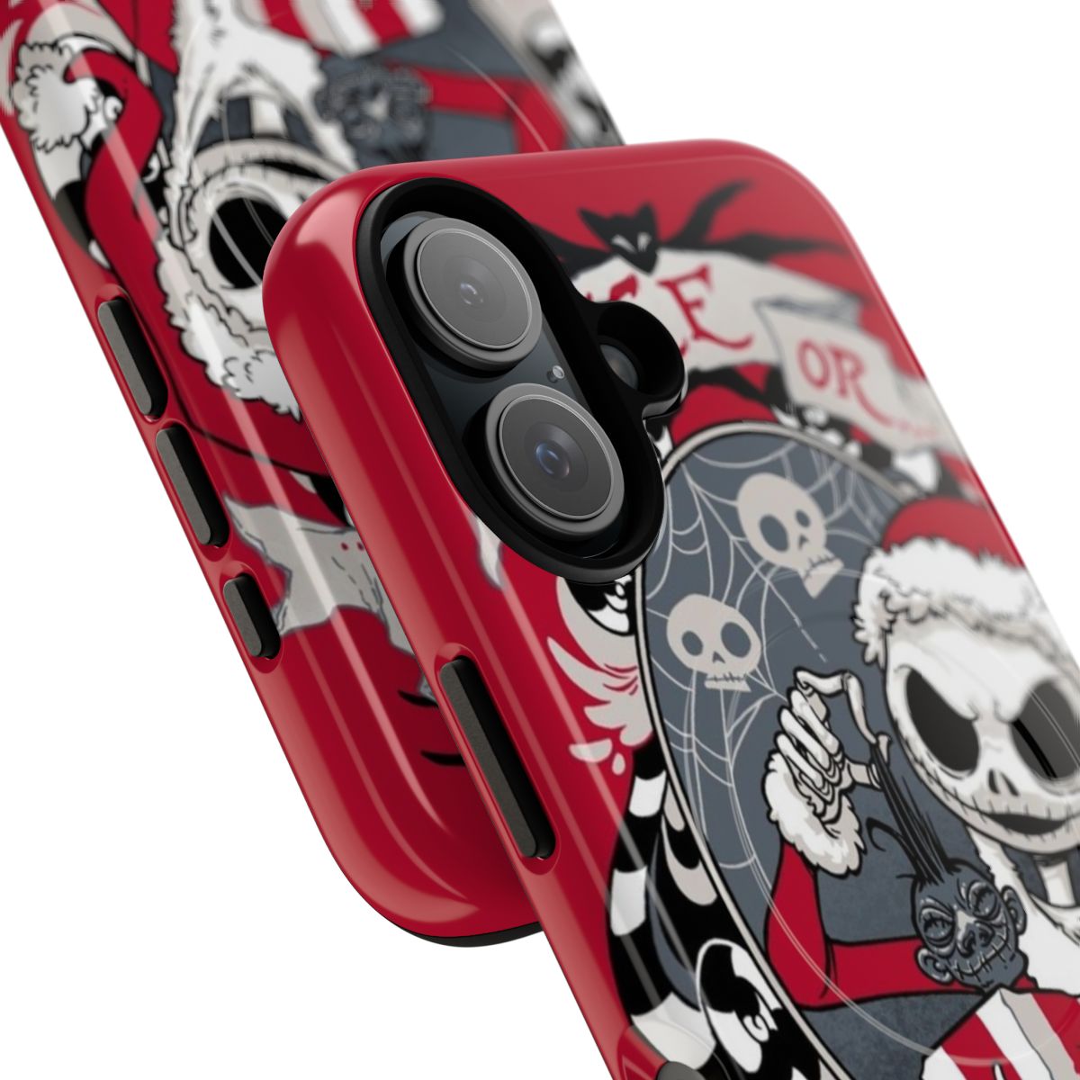 Scary Santa Nightmare Before Christmas-inspired phone case with magnetic closure and durable construction - Detail