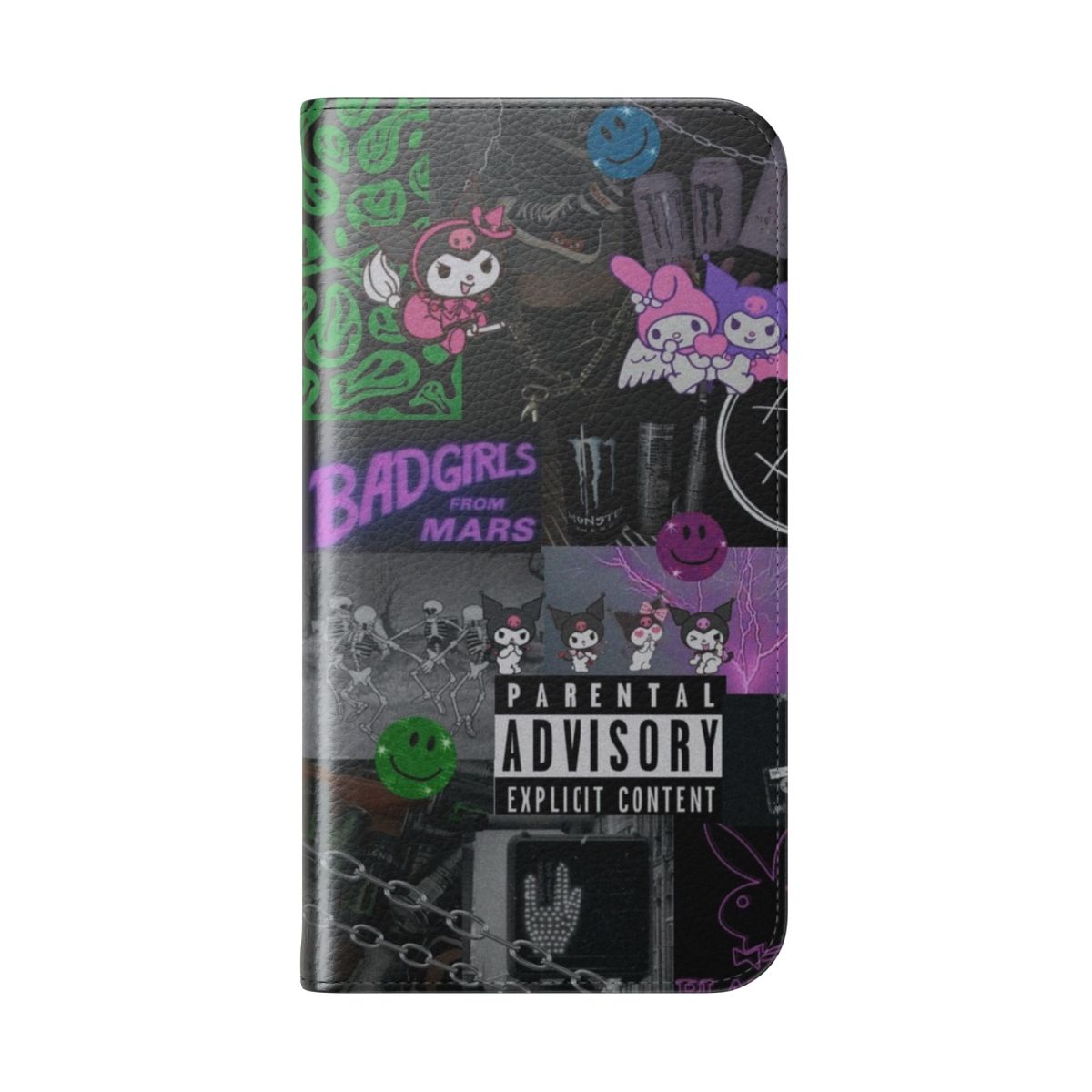 Gothic collage design on a flip phone case - Folded Back