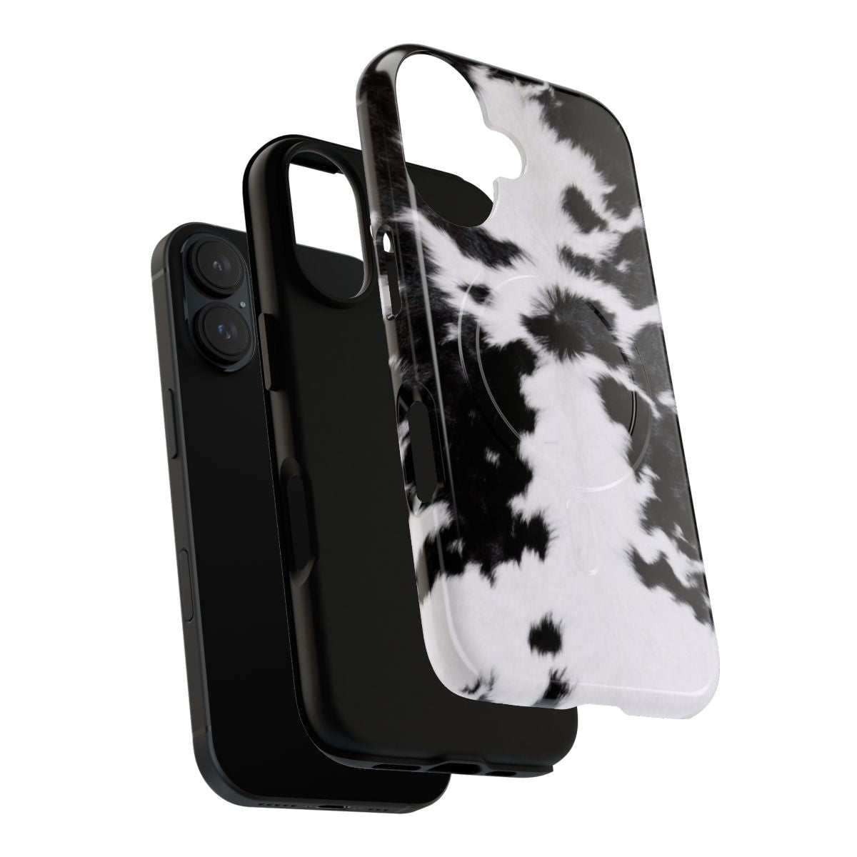 Cowhide phone case with magnetic closure and tough protection - Layers