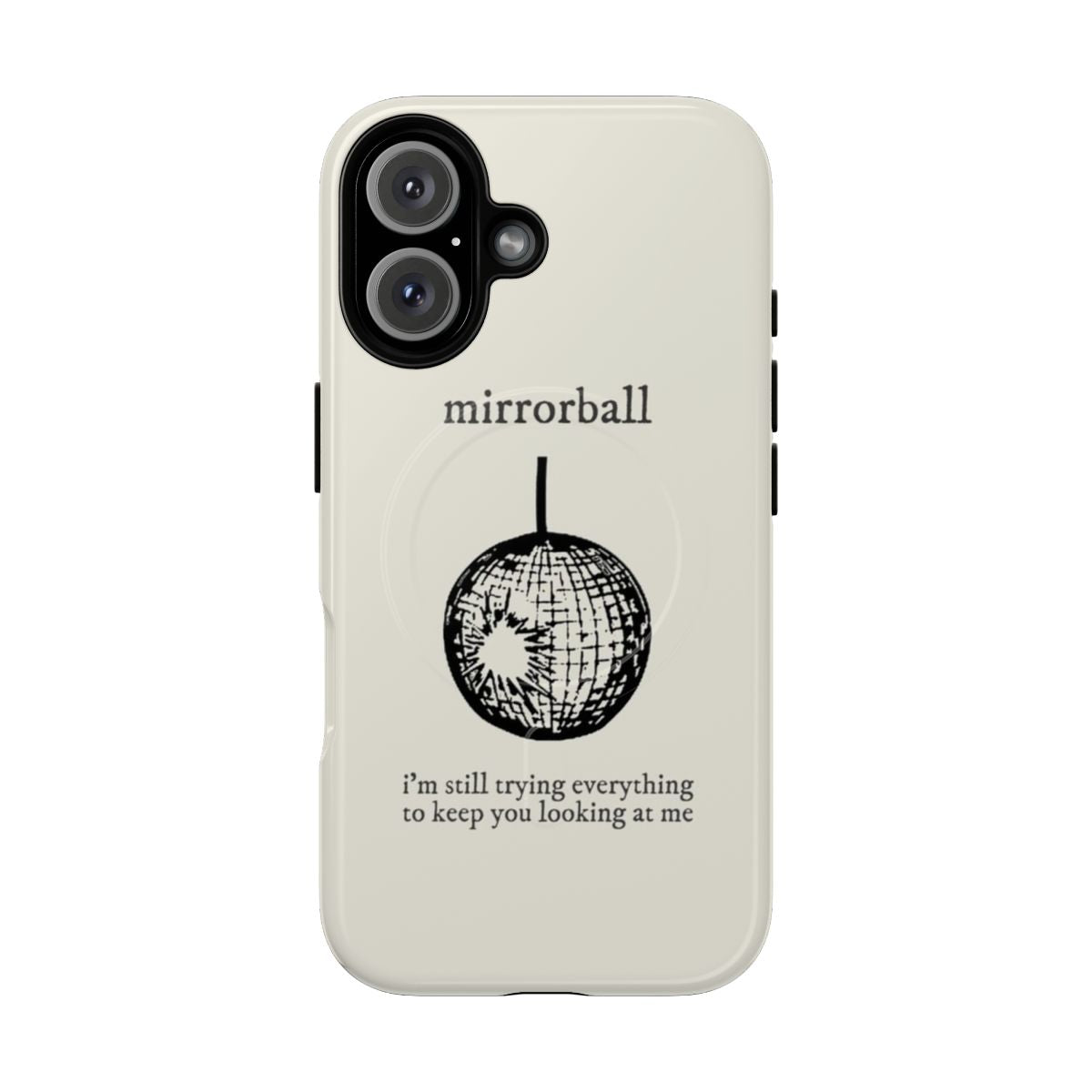 Magnetic protective phone case featuring a design inspired by Taylor Swift's "Mirrorball" song from the Folklore album