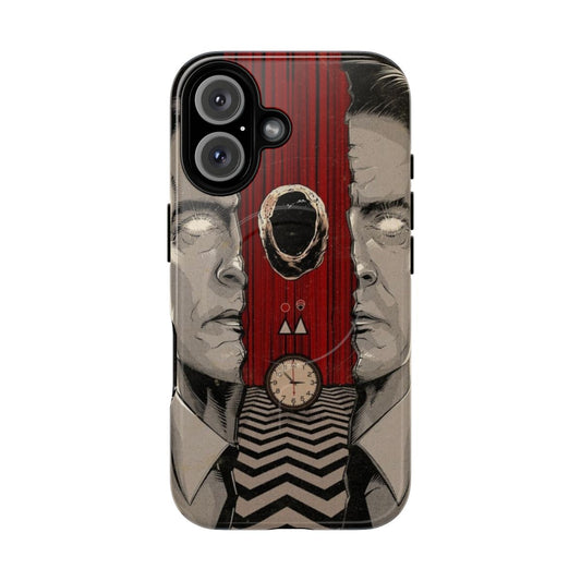 Magnetic phone case inspired by the cult TV series Twin Peaks, featuring the character Dale Cooper.