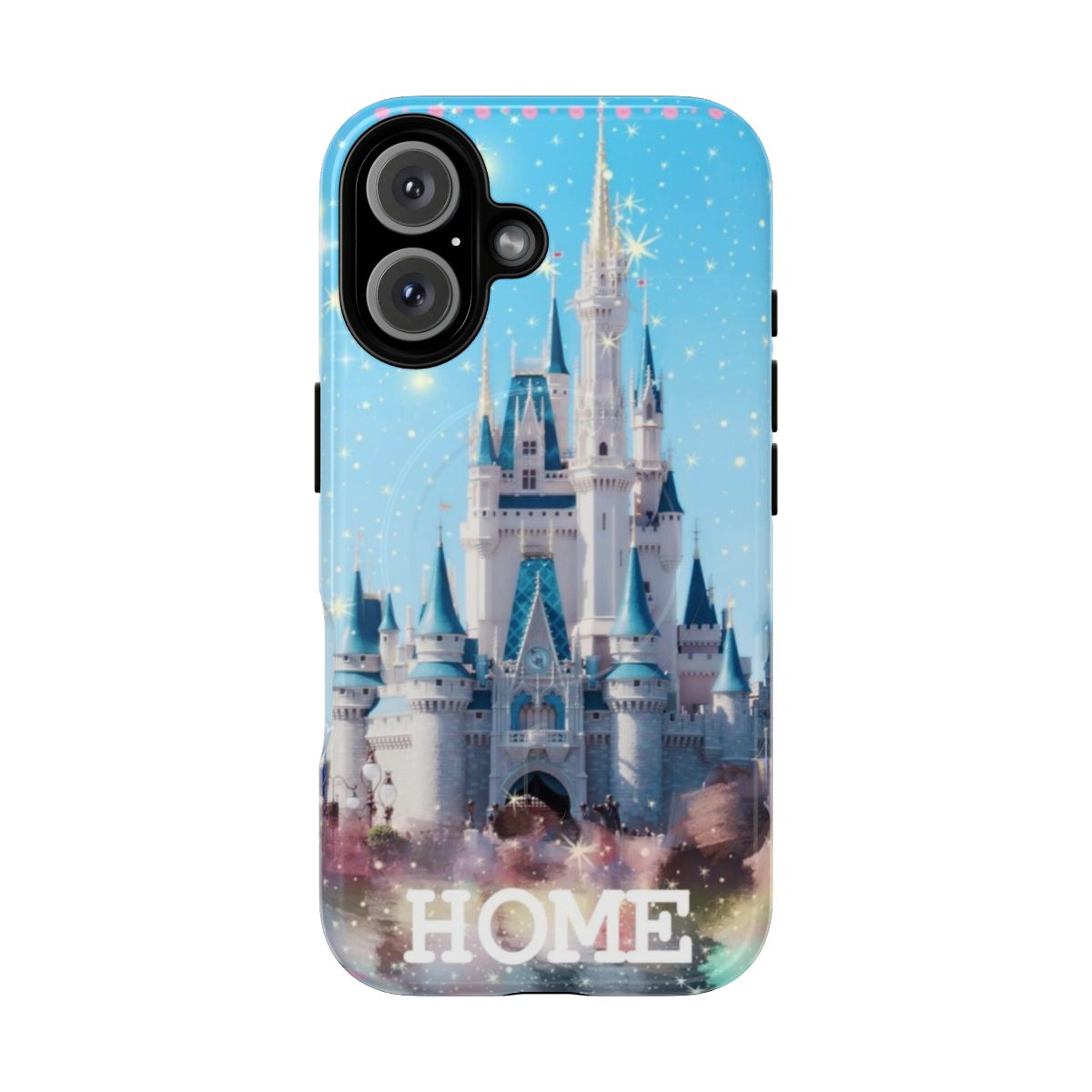 Magnetic tough phone case with Cinderella Castle design