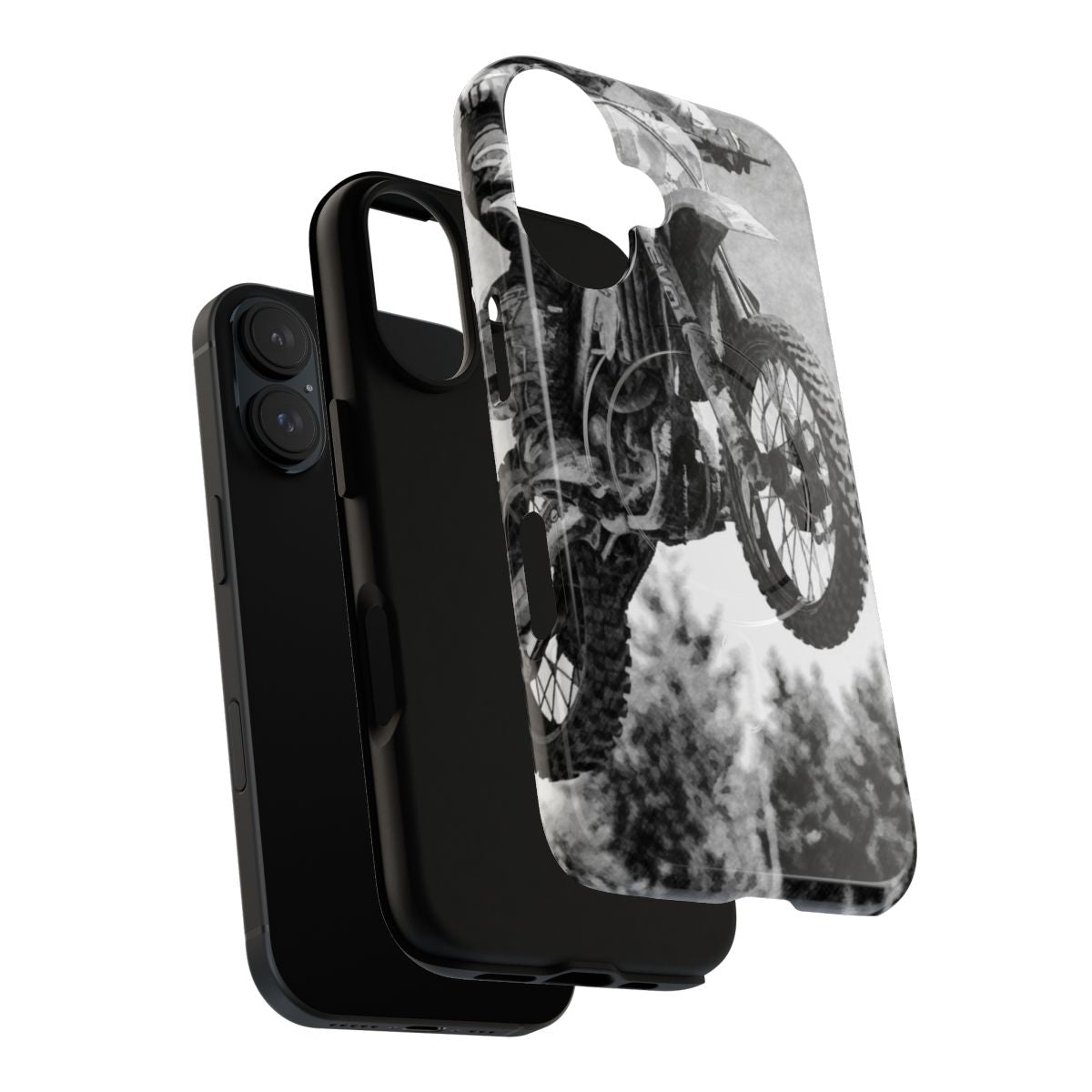 Rugged motocross racer magnetic phone case for durable protection on the track - Layers