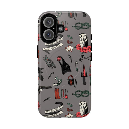 Magnetic tough phone case with Six of Crows book characters