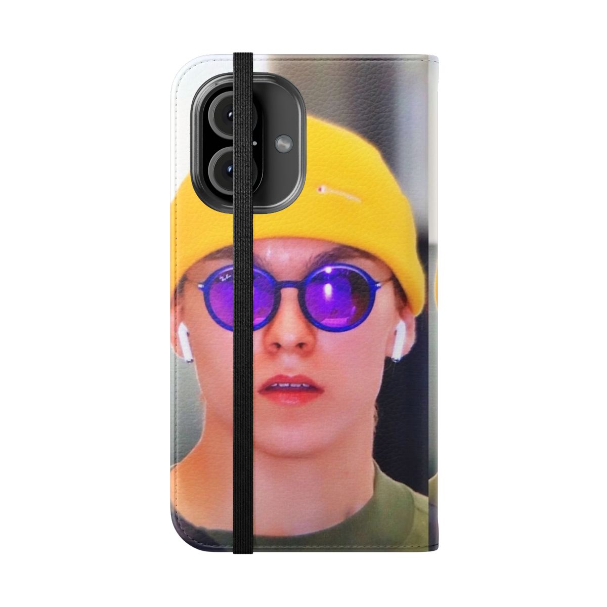 Vernon-inspired flip cover phone case with diamond edge design - Folded Front