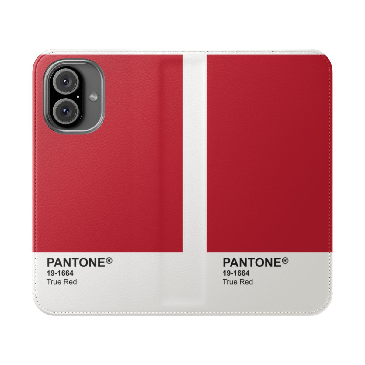 Pantone Universe inspired flip cover phone case in the True Red 19-1664 color