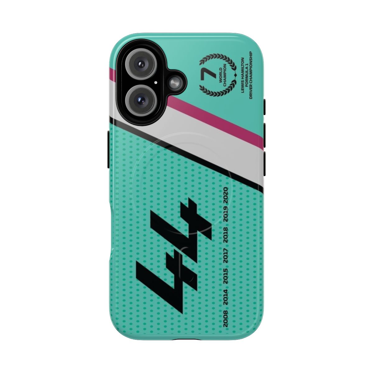 Magnetic tough phone case featuring the iconic number 44 and designed for F1 racing fans