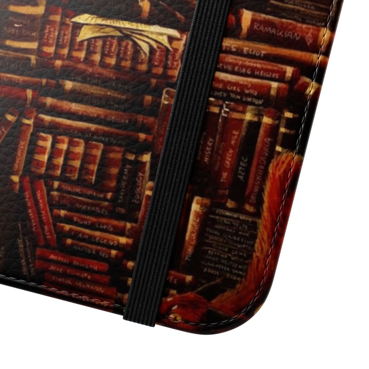 A flip cover phone case featuring a whimsical fantasy design, perfect for book lovers and fans of literary fiction. - Close Up