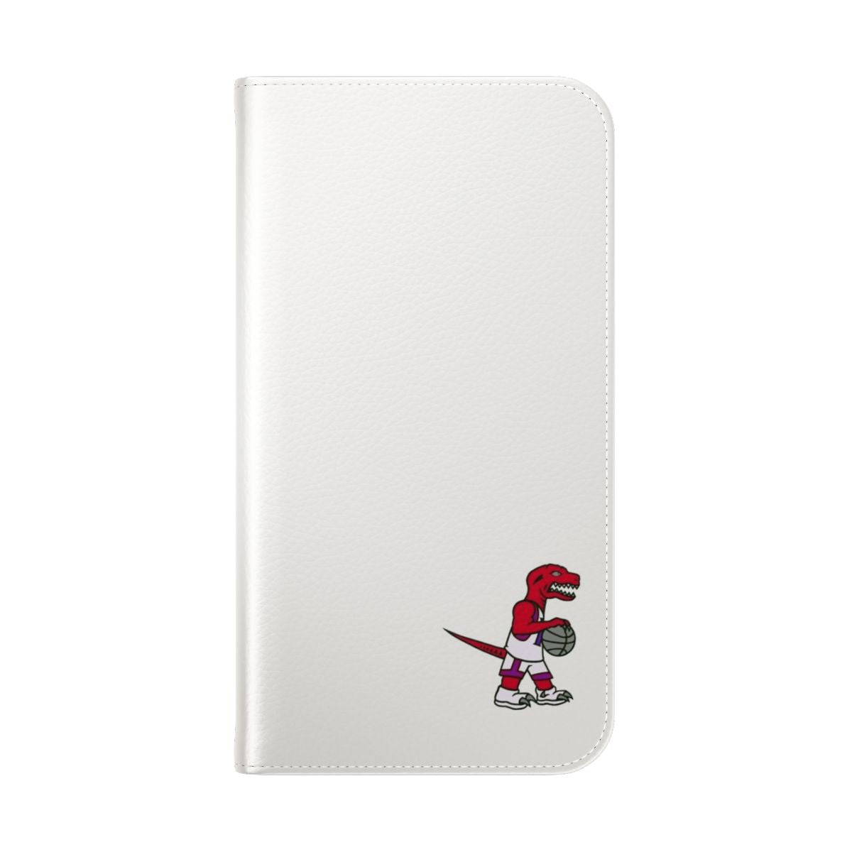 Retro-style Toronto Raptors phone case with The Raptor mascot design - Folded Back