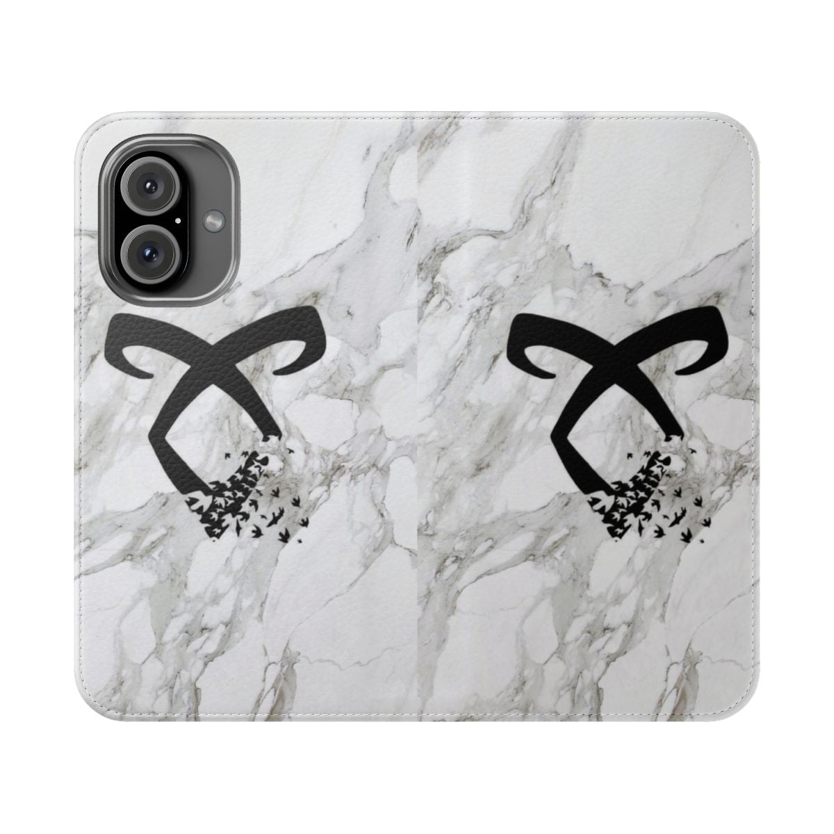 Marble Angelic Rune Flip Cover Phone Case