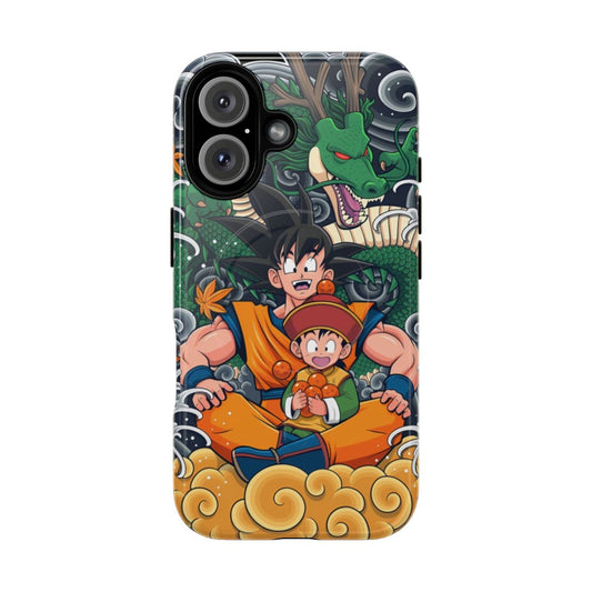 Dragon Ball Z-inspired phone case featuring Goku and Gohan artwork