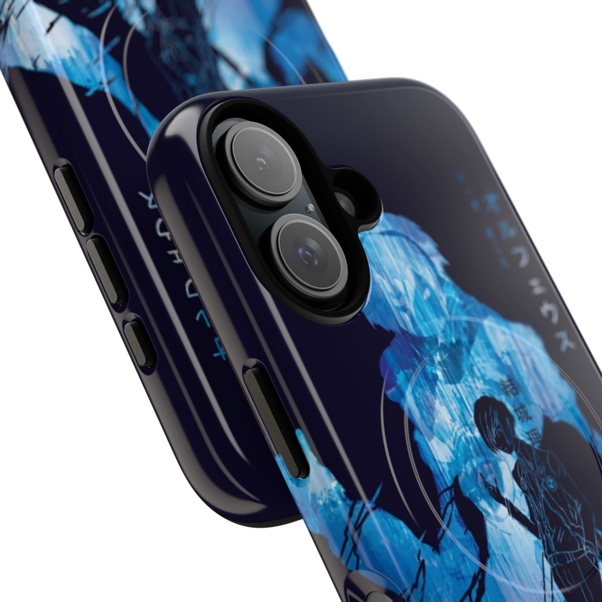 Persona 3 inspired blue magnetic tough phone case - Detail