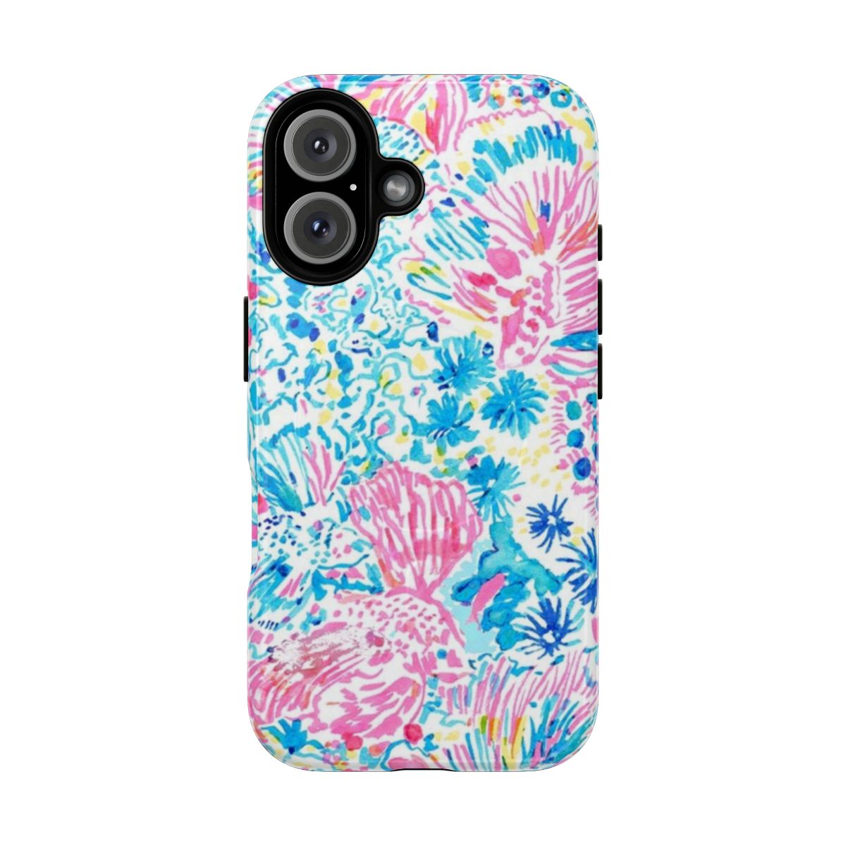 Colorful tropical fish design on a magnetic tough phone case