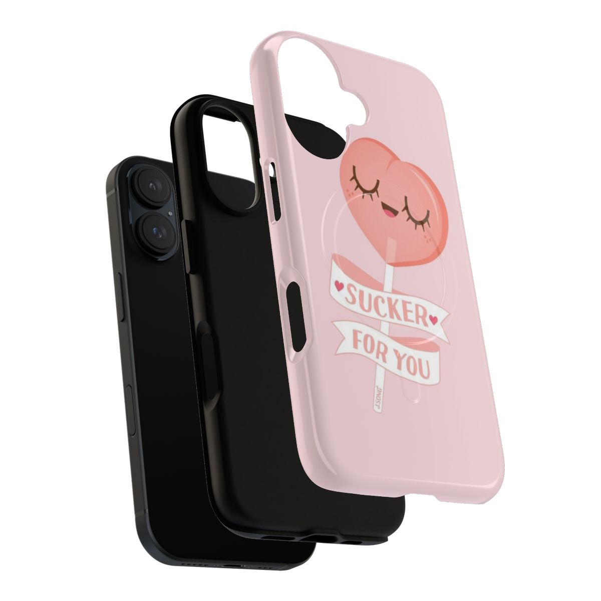 Peach lollipop-themed magnetic tough phone case with vector art design - Layers