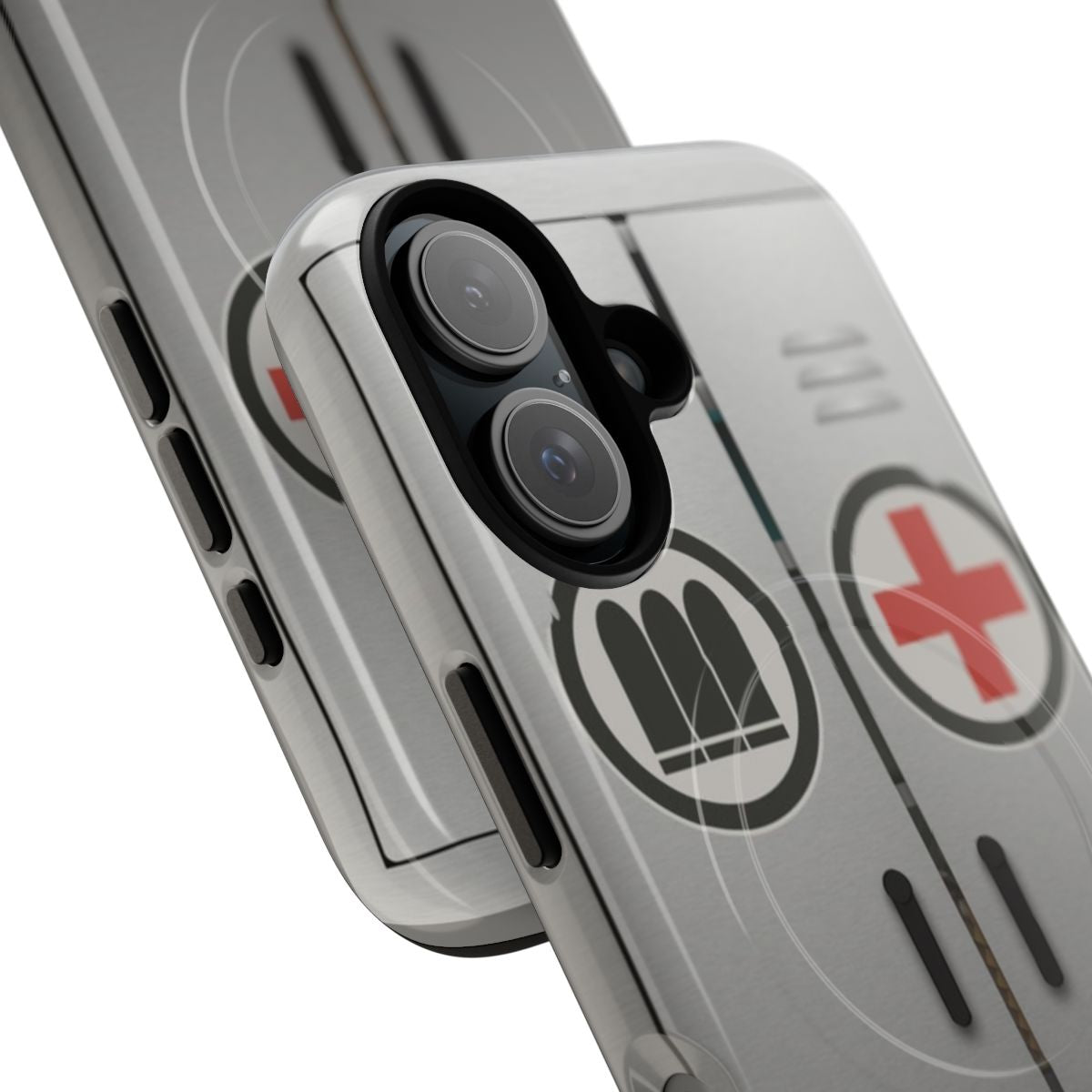 Durable TF2-inspired magnetic phone case featuring a resupply locker design - Detail