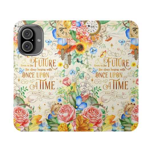 Vintage floral fantasy phone case with whimsical designs, including fairy tale elements, watercolor florals, and steampunk-inspired gears and leaves.