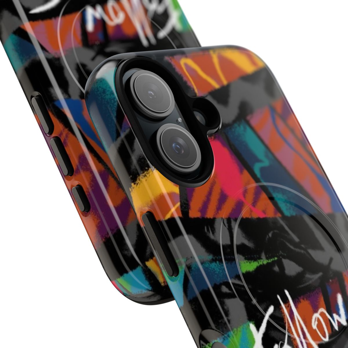 Colorful phone case featuring inspirational and motivational typography design - Detail