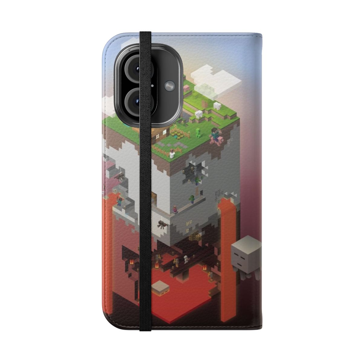 Isometric phone case with a creative gaming-inspired design - Folded Front