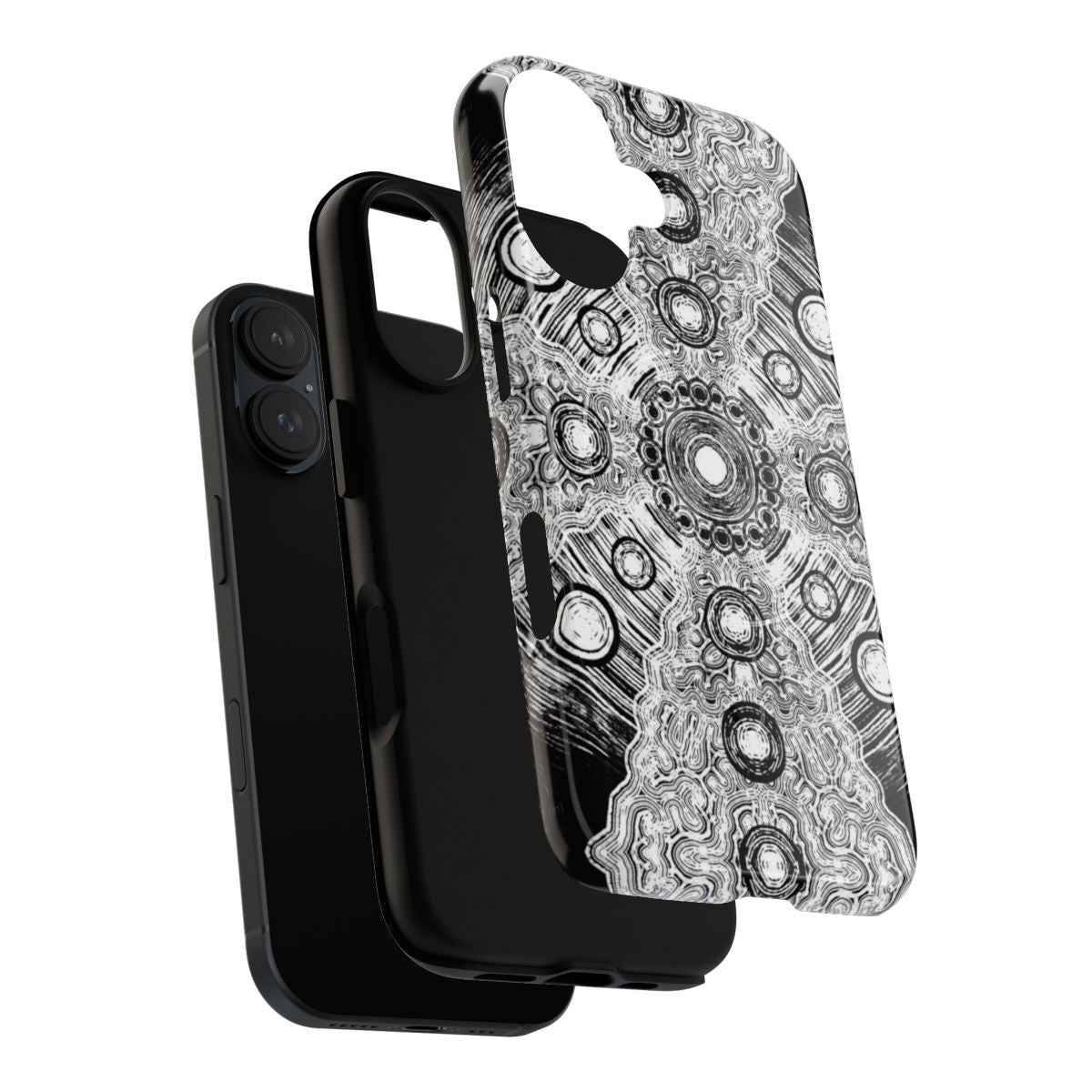 Mandala phone case with trippy, psychedelic design - Layers