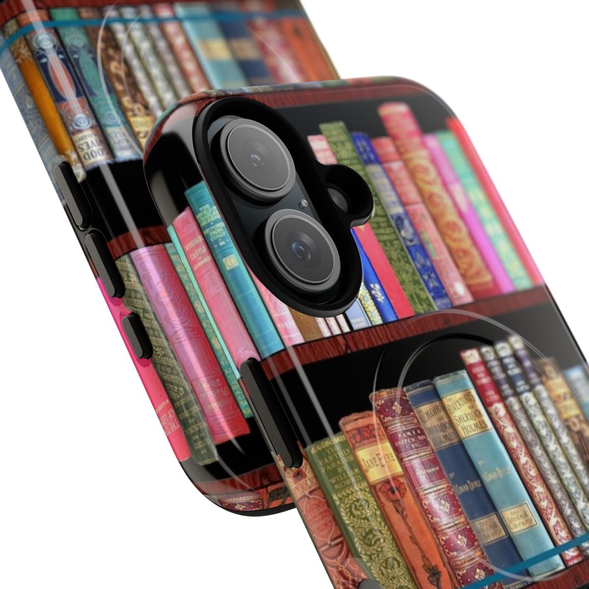 Vintage book-themed magnetic phone case with antique book design - Detail