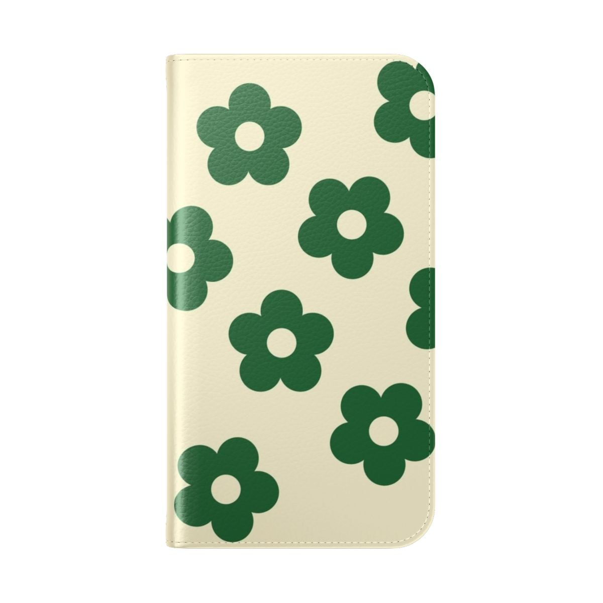 Minimalist green floral pastel print phone case - Folded Back