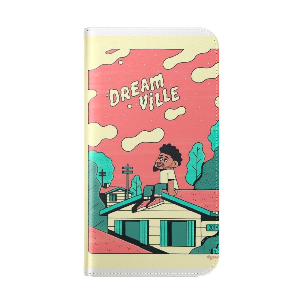 Cartoon-style J Cole Dreamville inspired phone case - Folded Back