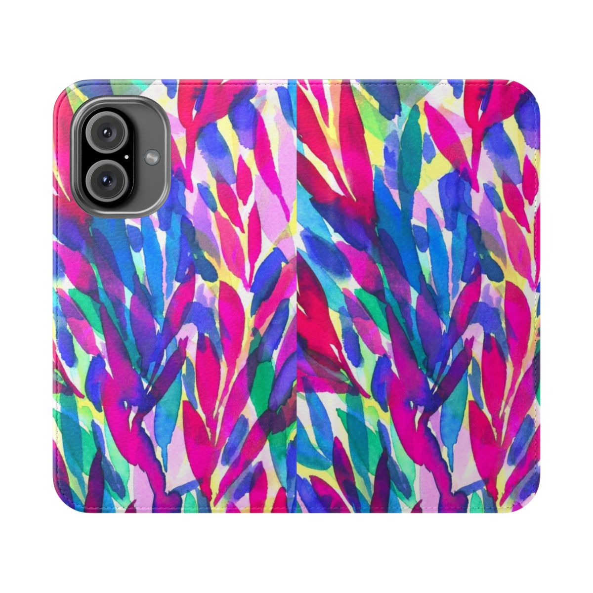 Vibrant tropical abstract watercolor design phone case