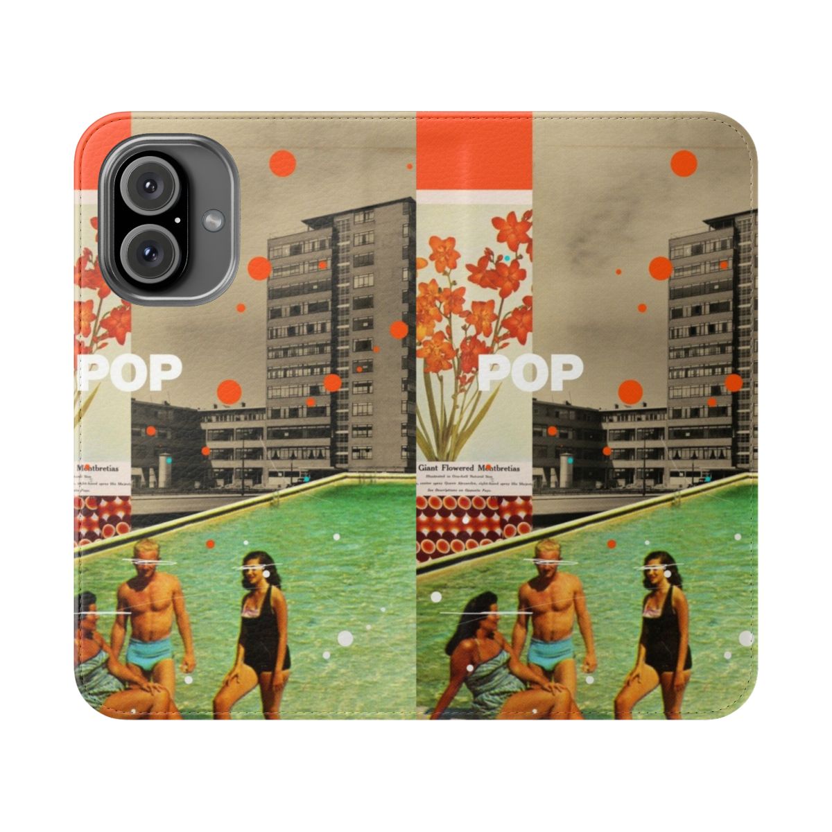 Retro pop art phone case with a vintage floral collage design