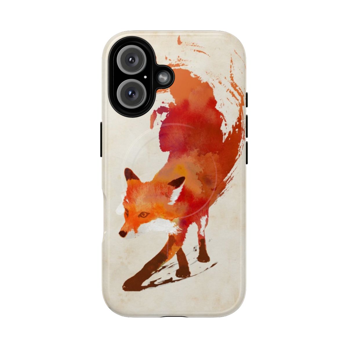 Watercolor painting of a red fox (Vulpes vulpes) on a sleek phone case