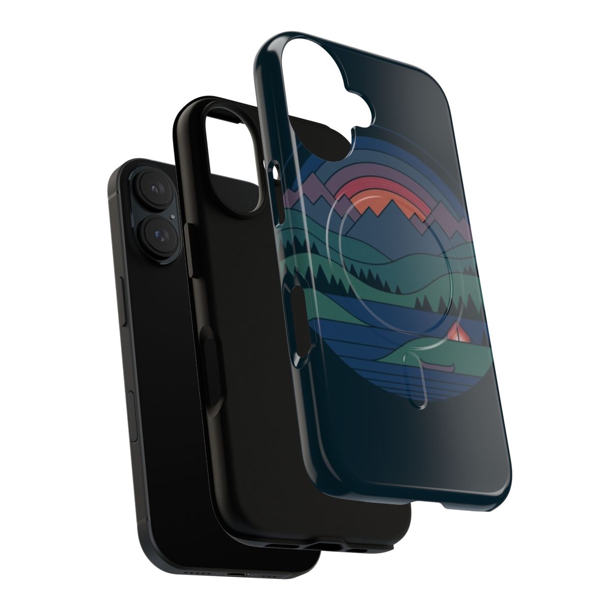 Twilight lake design on a magnetic tough phone case - Layers