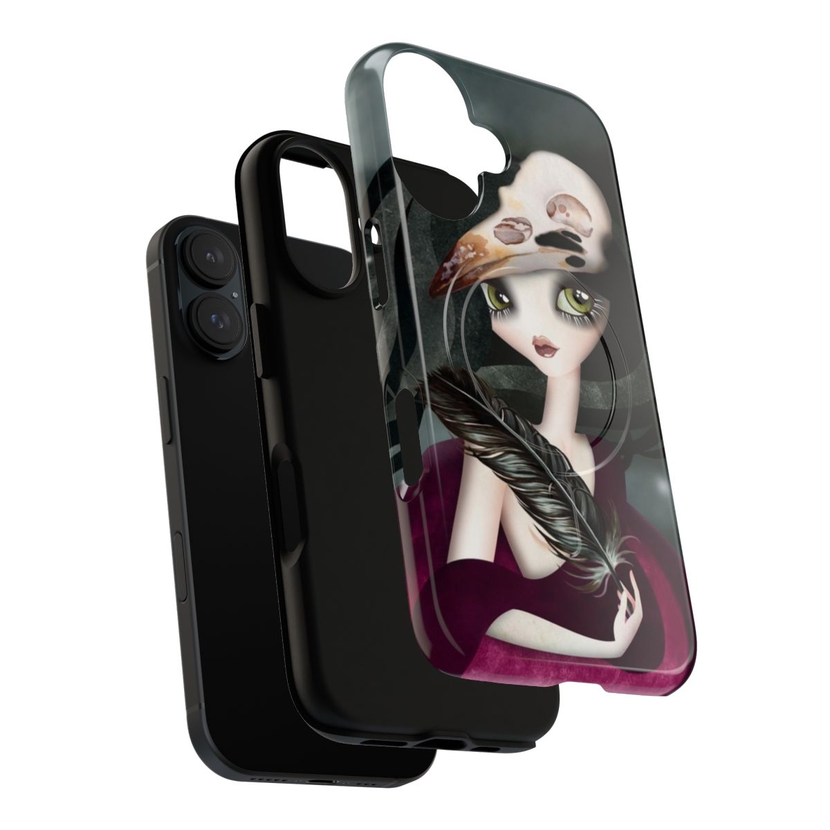 Spooky gothic-inspired phone case with occult and mystical elements - Layers