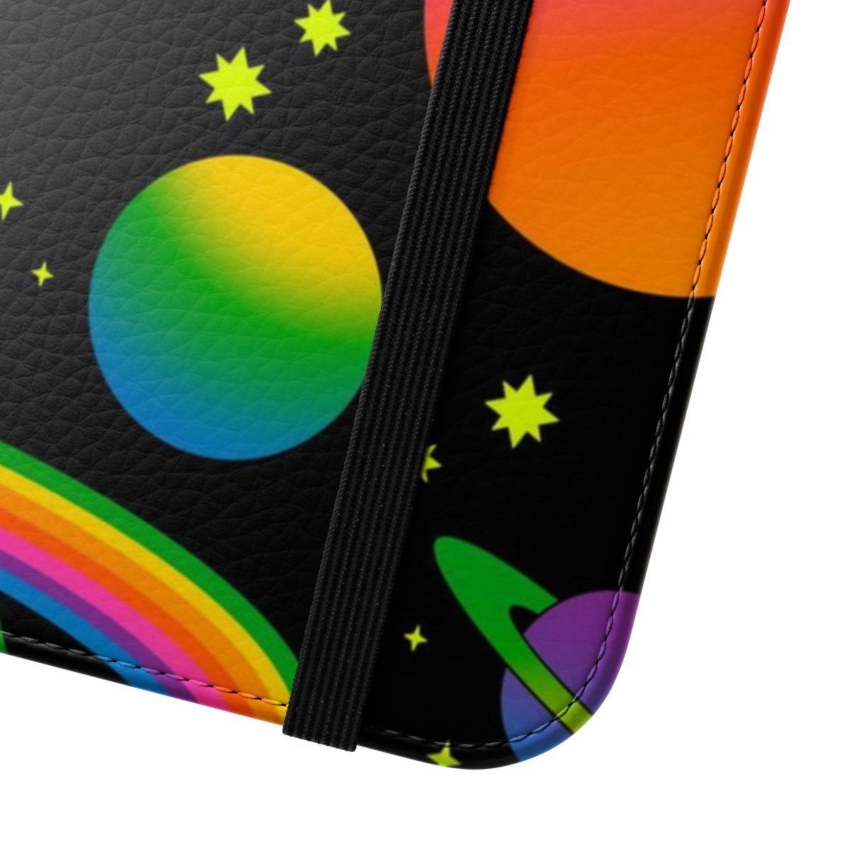 Vibrant cosmic, retro, psychedelic phone case cover. - Close Up