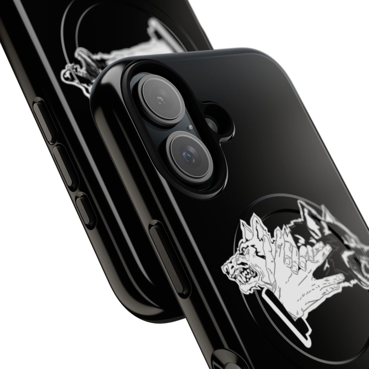 Magnetic tough phone case featuring divine dogs from the anime Jujutsu Kaisen - Detail