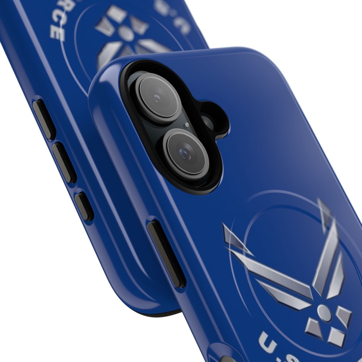 Magnetic tough phone case featuring the official United States Air Force symbol in dark colors - Detail