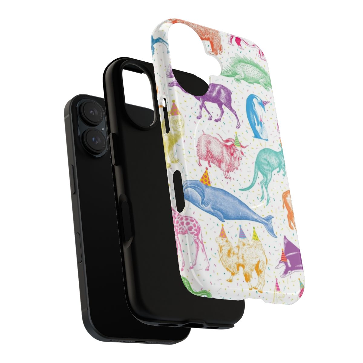 Vibrant animal print phone case with tough magnetic closure - Layers