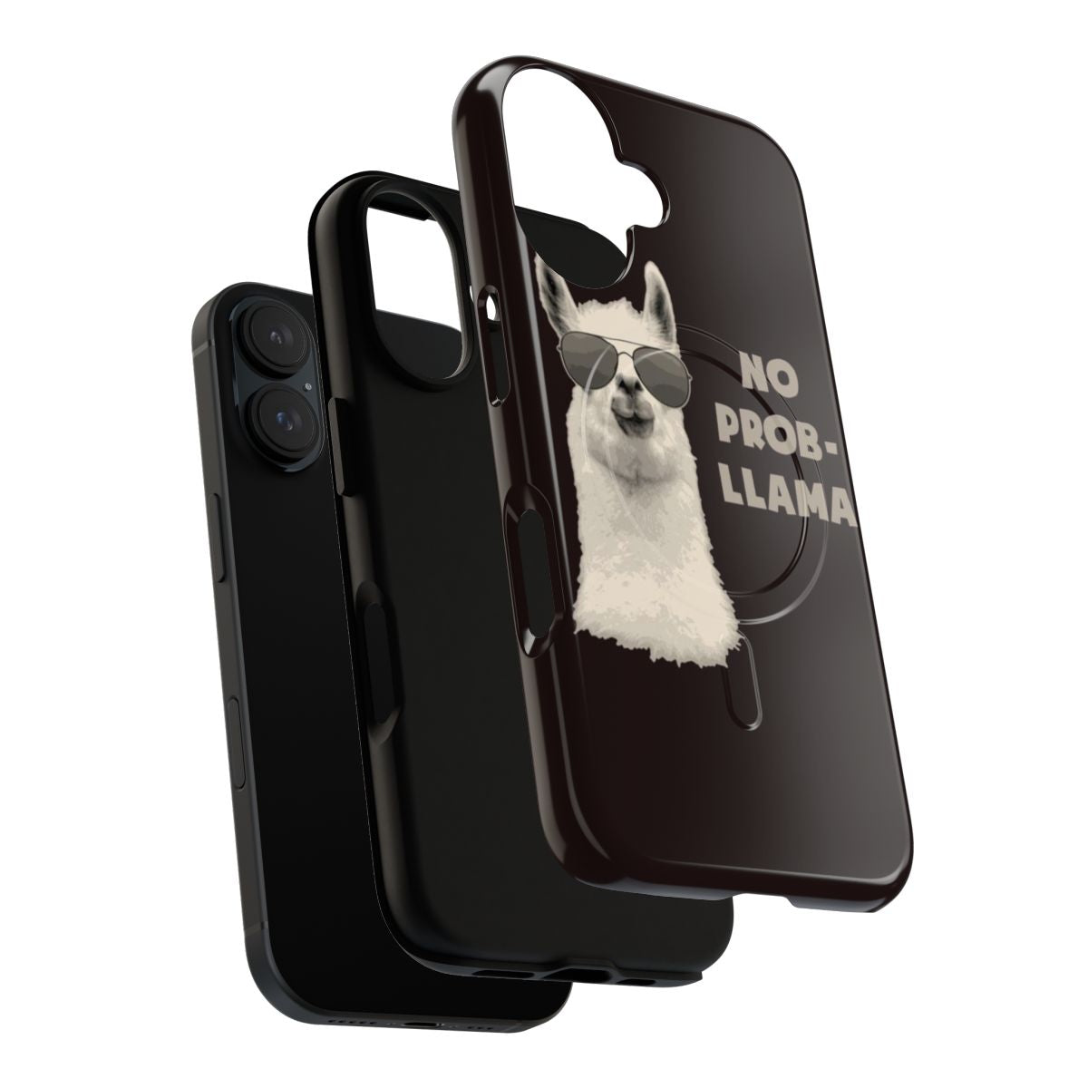 Magnetic tough phone case with a cute llama design - Layers