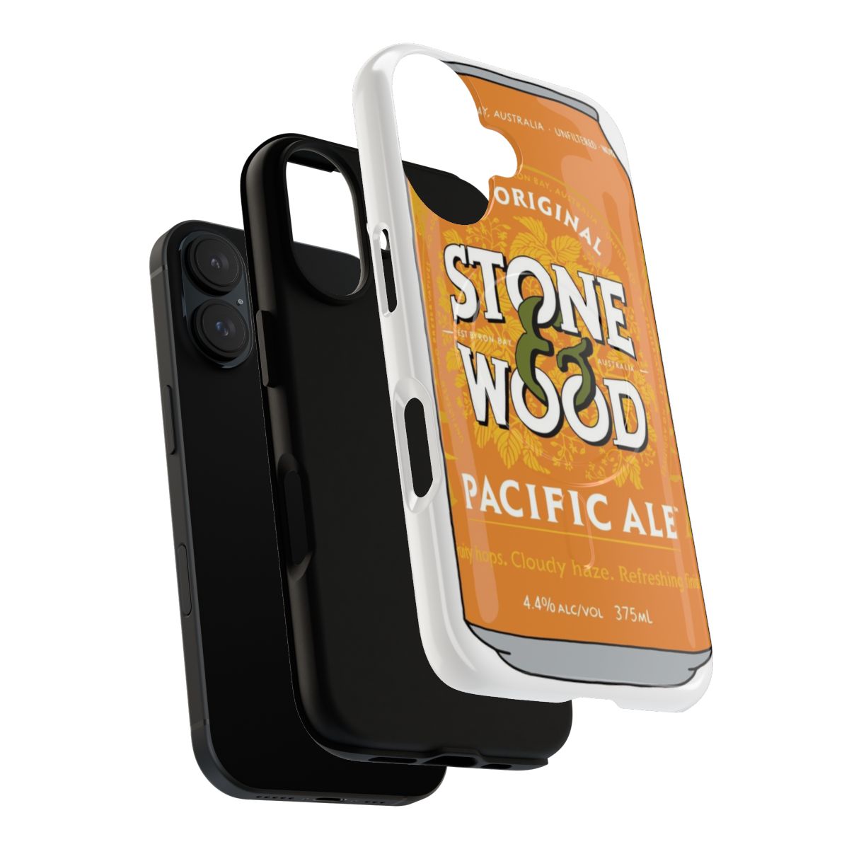 Hand-drawn stone and wood phone case with magnetic tough design - Layers