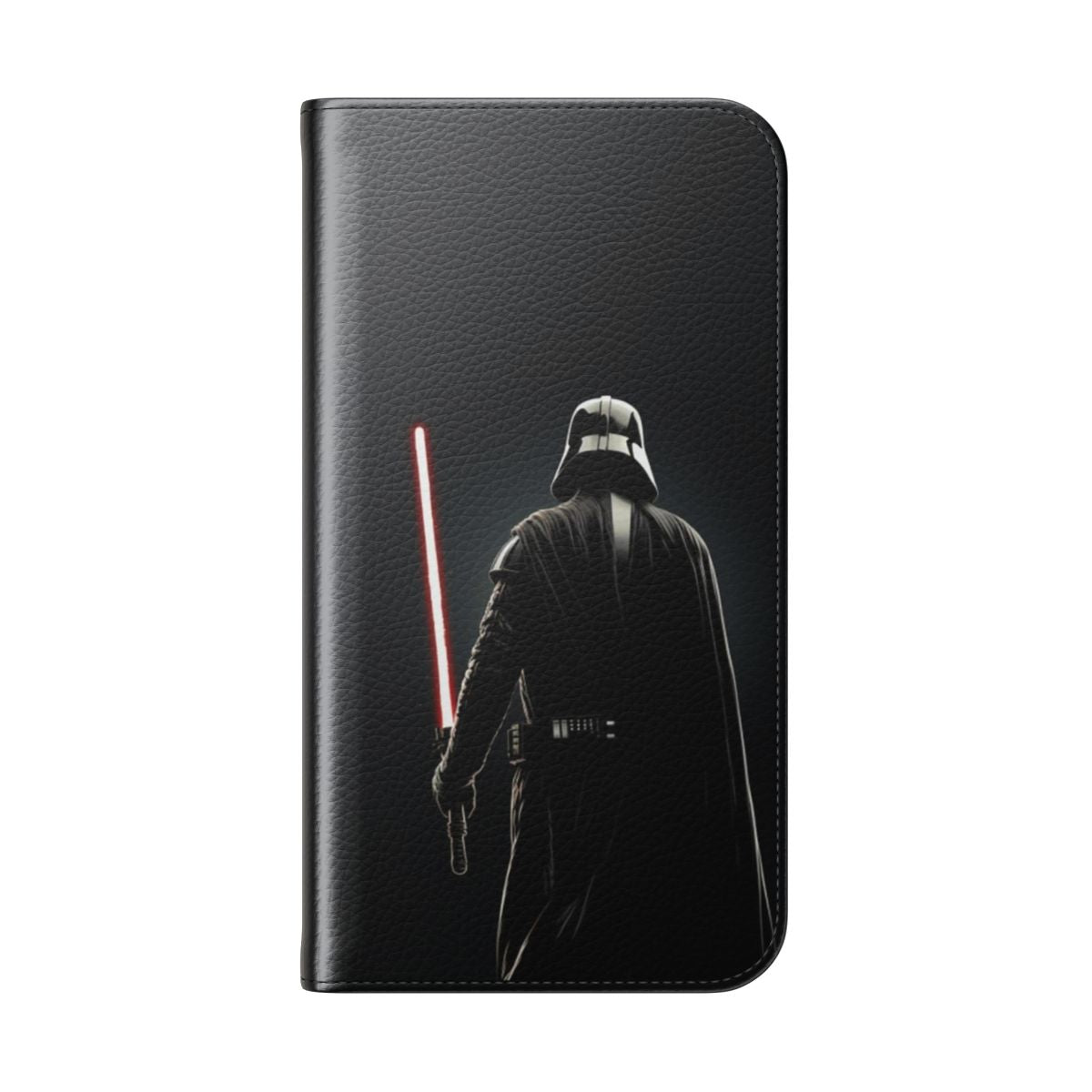 Darth Vader inspired flip phone case with a sleek, protective design - Folded Back