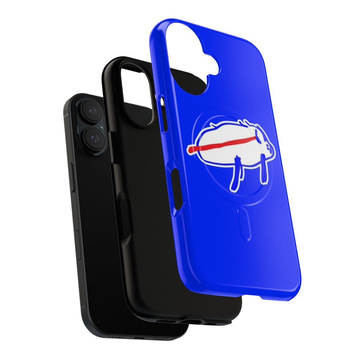 Durable phone case featuring a hand-drawn illustration of Buffalo Bills quarterback Josh Allen - Layers