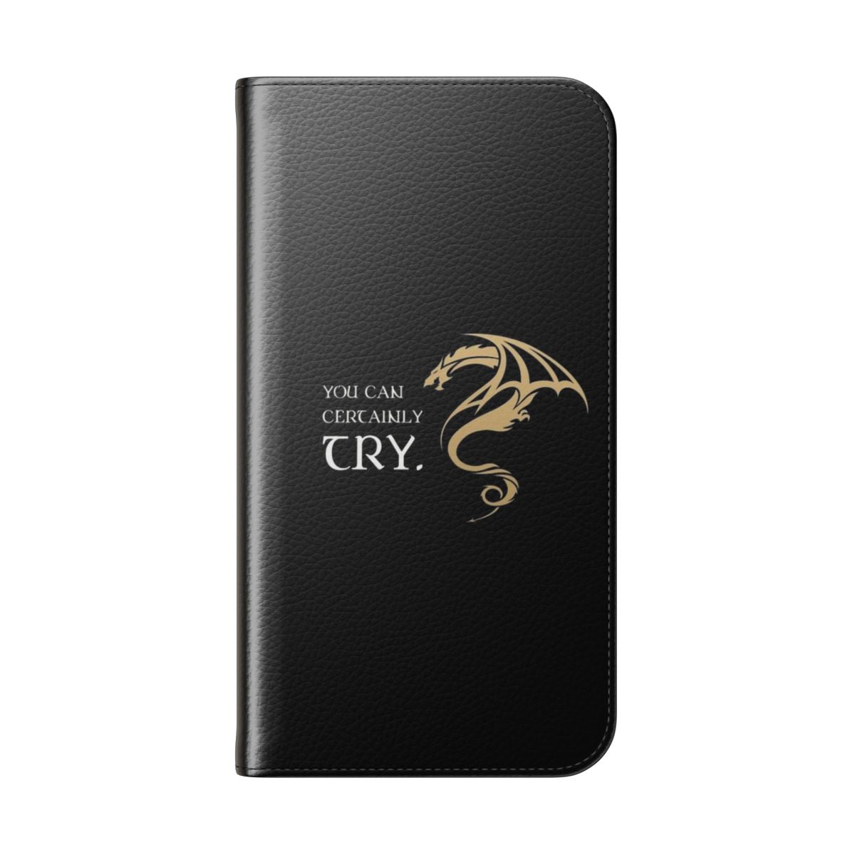 Fantasy-themed flip cover phone case with Dungeons and Dragons, Cthulhu, and Lovecraft inspired designs - Folded Back