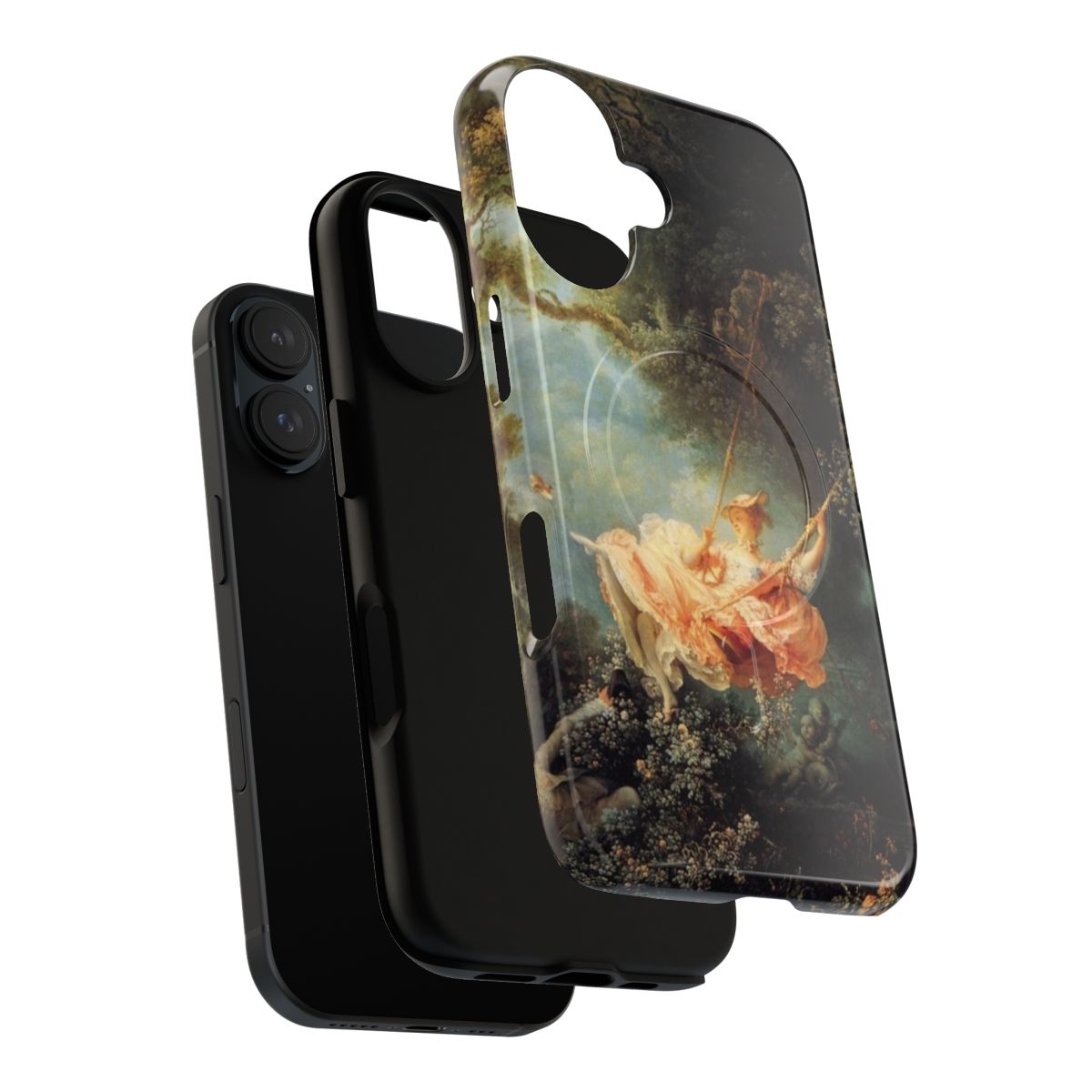 Magnetic tough phone case with Fragonard's famous painting The Swing - Layers