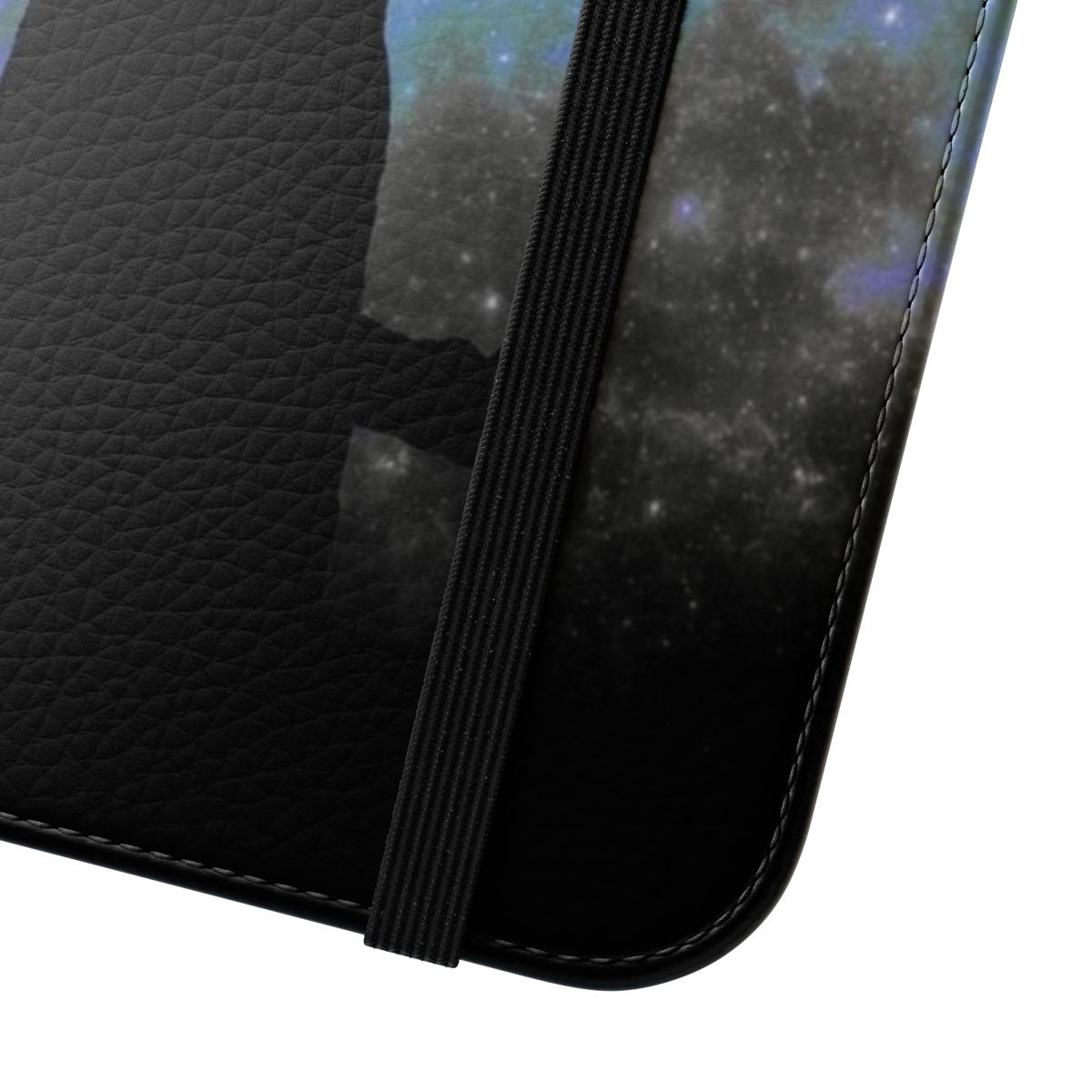 Vibrant Loki-themed flip cover phone case with silhouette design - Close Up