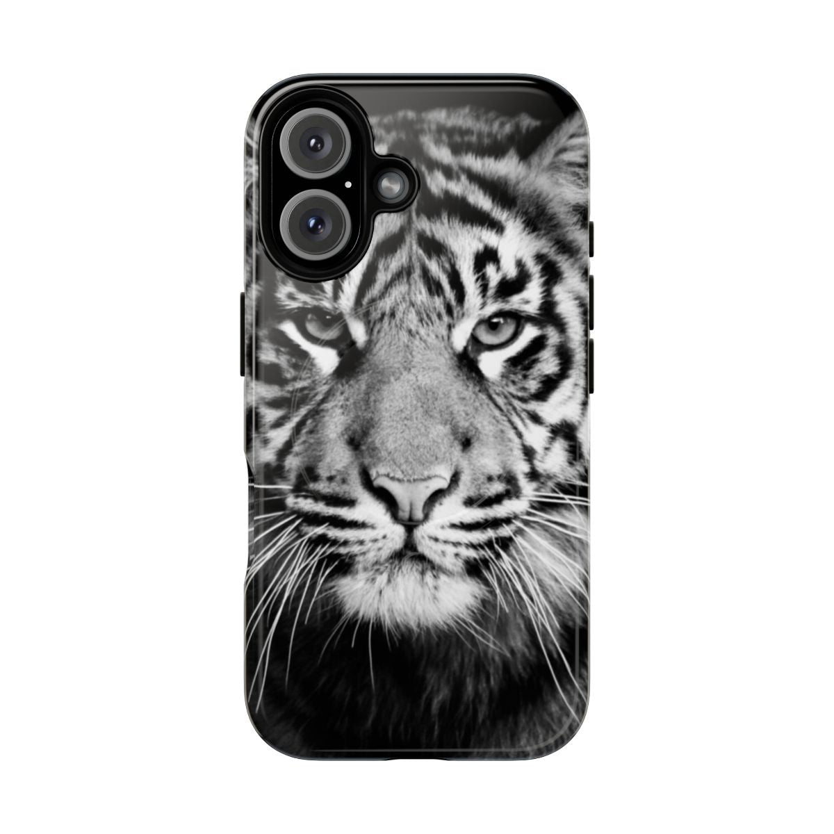 A tiger-printed tough and durable magnetic phone case