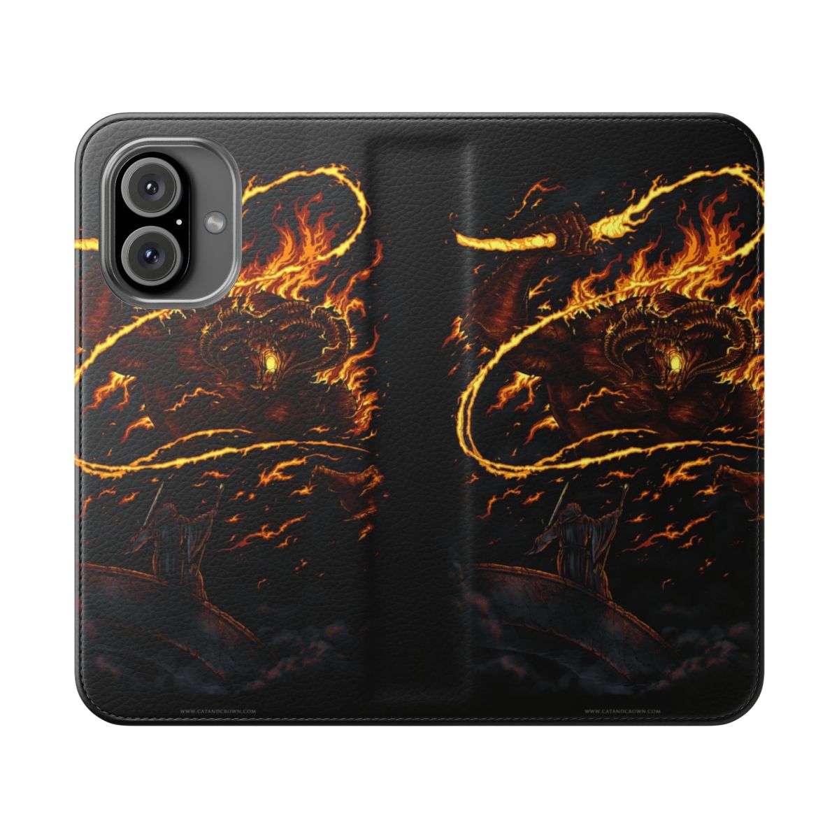 Fantasy phone case with graphic of the Balrog from The Lord of the Rings