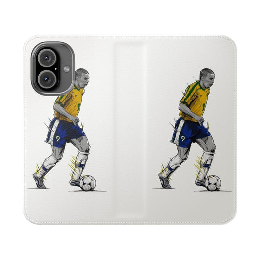 Commemorative soccer phone case featuring the Brazil football phenomenon