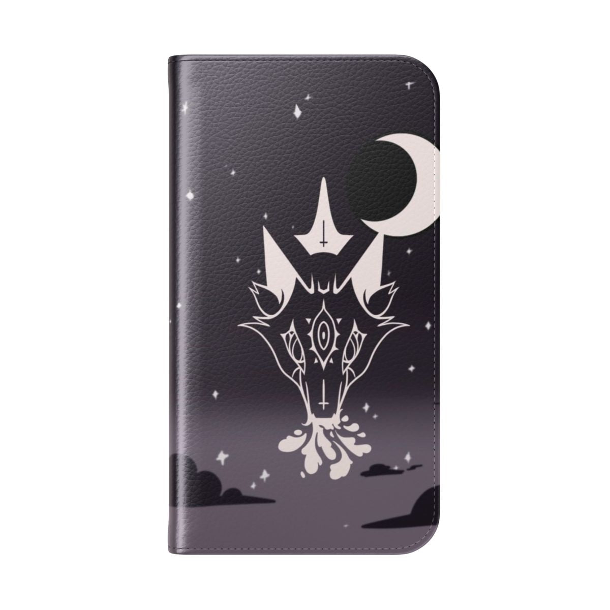 Loona-inspired wolf-themed phone case with a gothic, stylish design - Folded Back