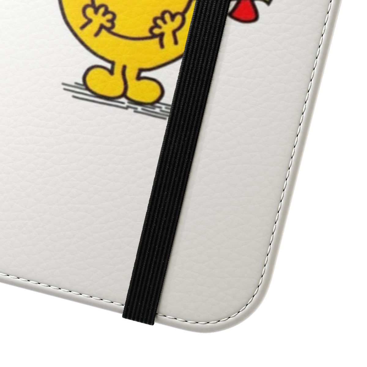 A vibrant flip cover phone case featuring a cheerful 'Little Miss Sunshine' design. - Close Up