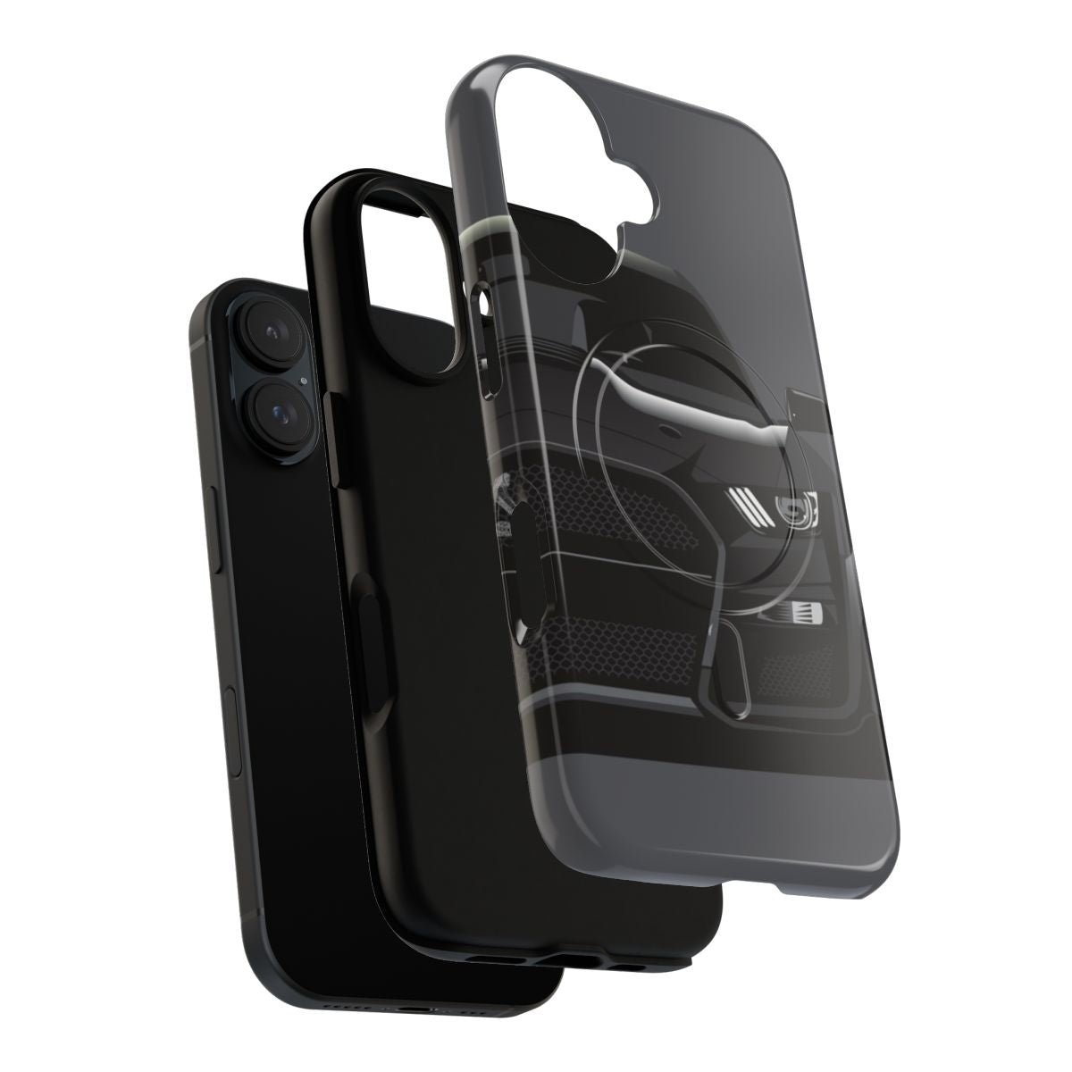 Black phone case with Shelby GT 500 design - Layers