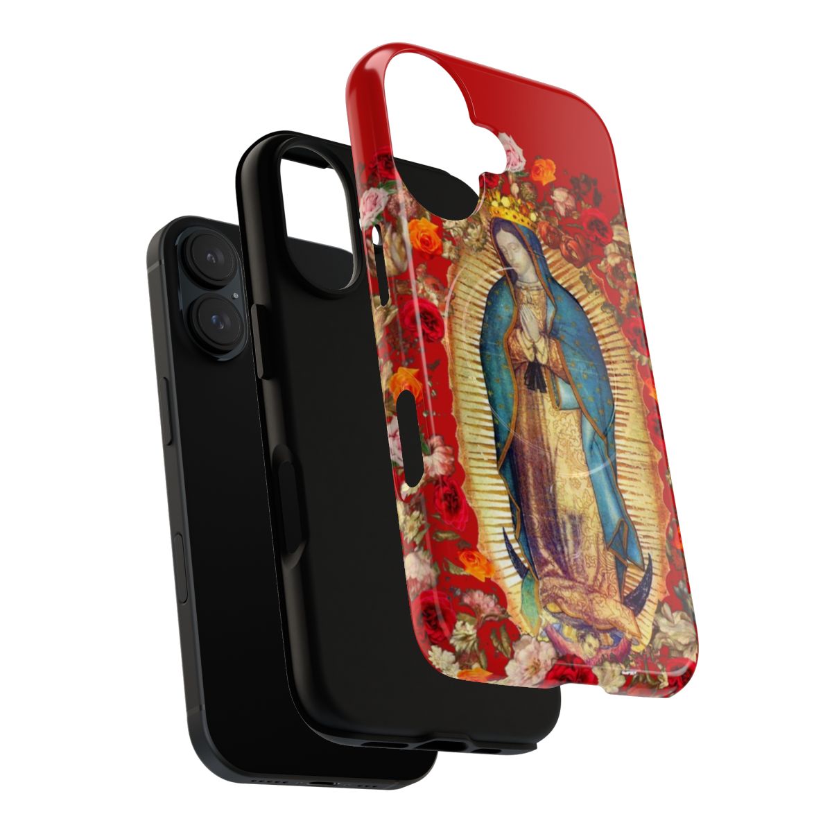 Magnetic tough phone case featuring the image of the Virgin of Guadalupe, the Mexican Catholic saint and apparition - Layers