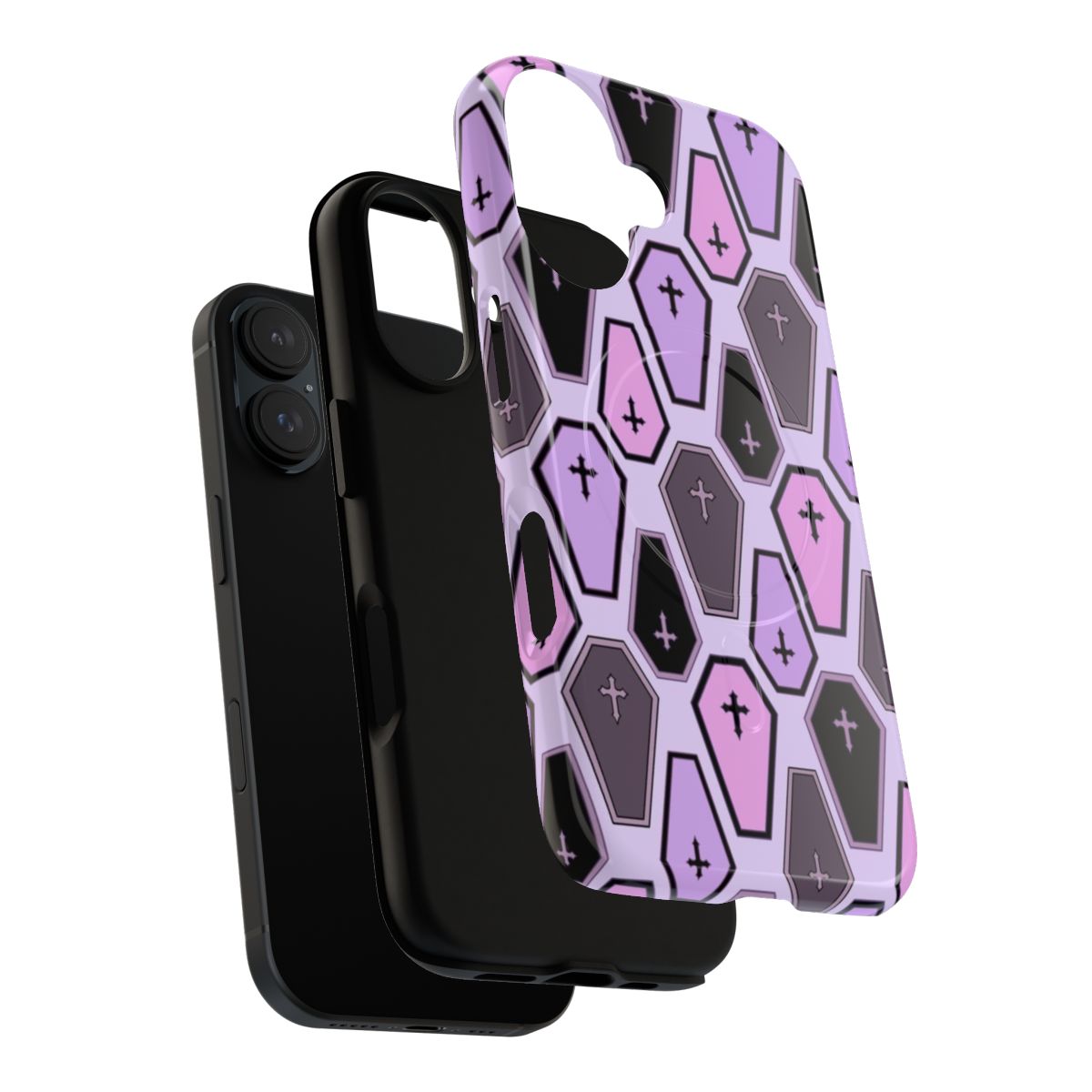 Pastel goth coffin pattern magnetic tough phone case - Layers